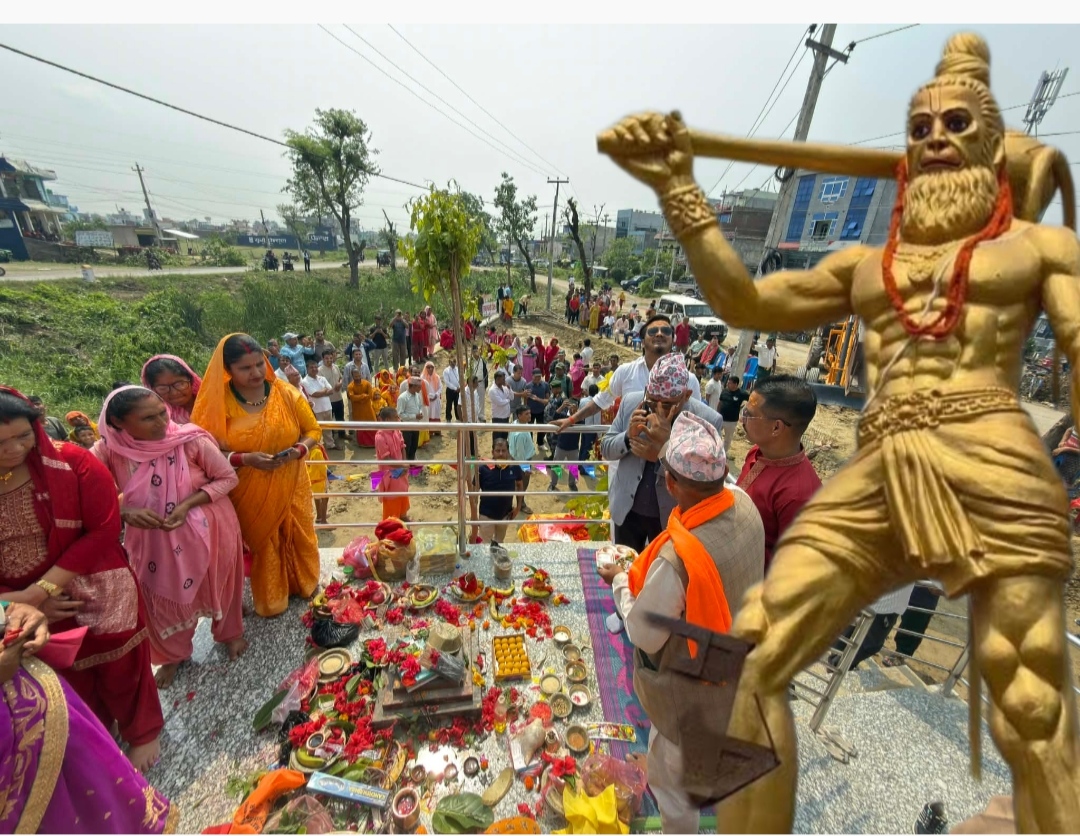 धार्मिक पर्यटन प्रवर्द्धनका लागि चन्द्रौटामा विशाल हनुमान मूर्ति स्थापना