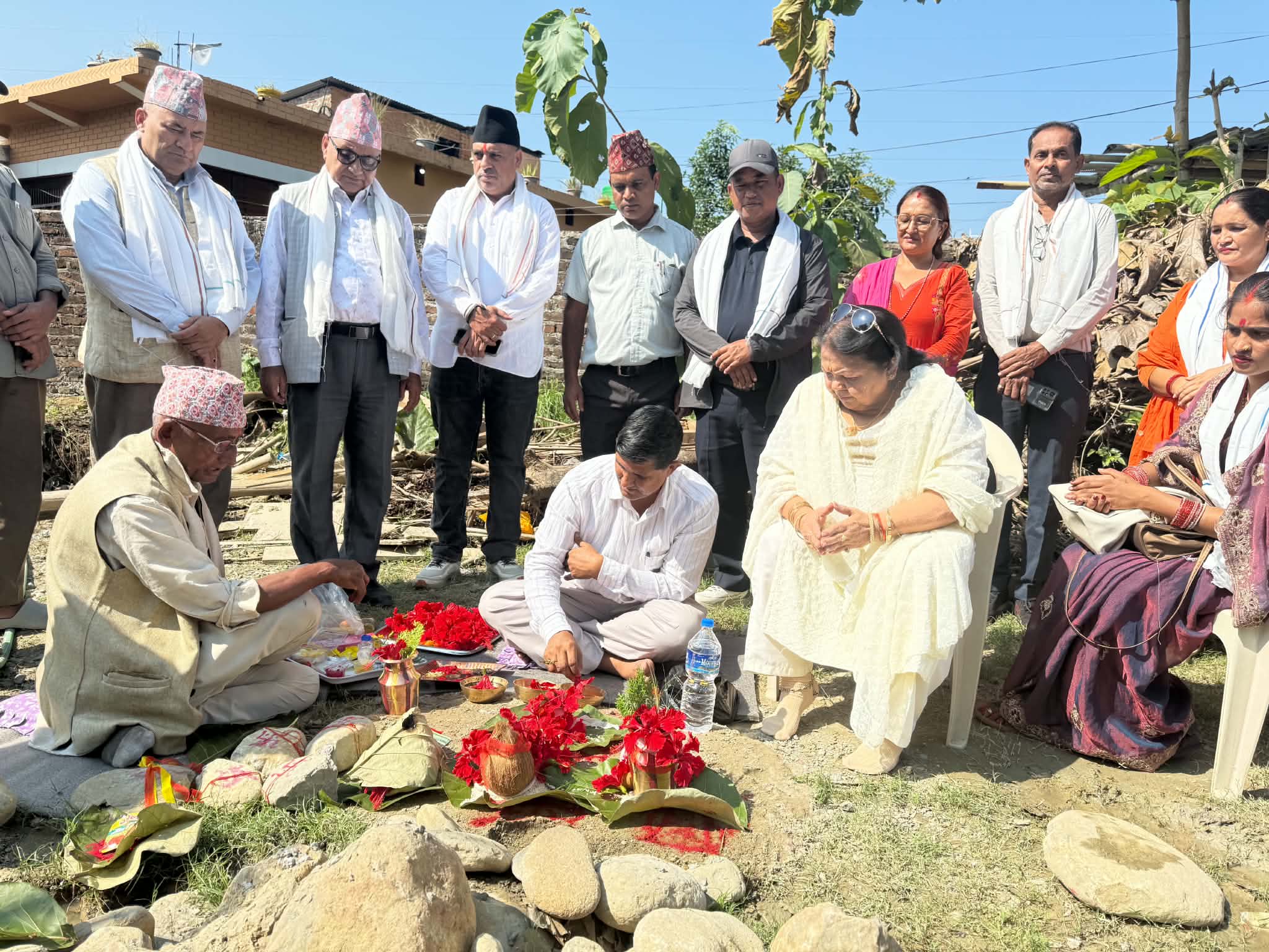 नेपाल आदर्श बहुमुखी क्याम्पसमा छात्रावास भवन शिलान्यास